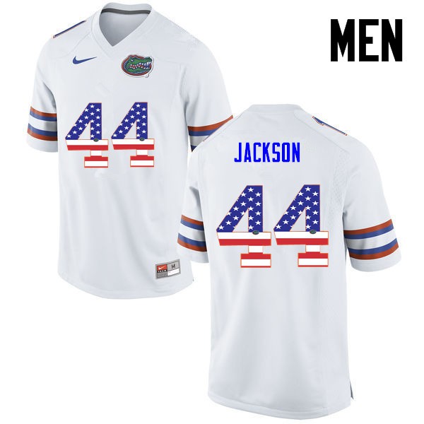 Florida Gators Men #44 Rayshad Jackson College Football USA Flag Fashion White